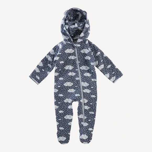 NWT Kate Quinn Quilted Bear Bunting Blue‎ Rain Cloud Organic Cotton Newborn