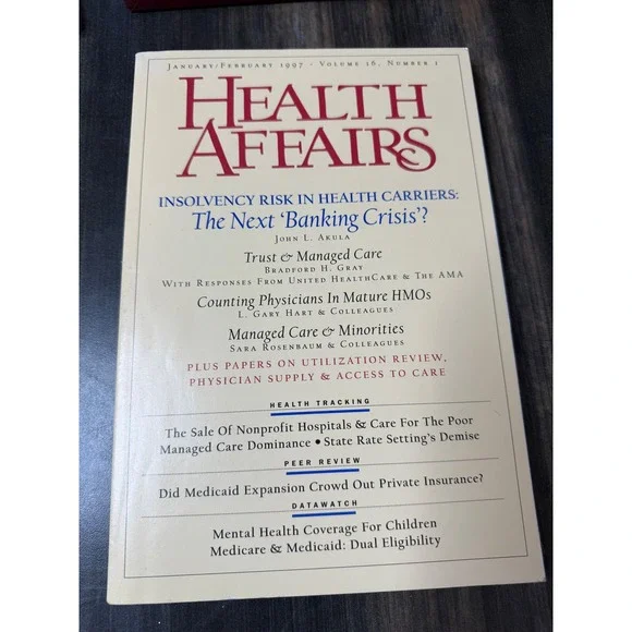 Health Affairs Magazine January‎ February 1997 Issue Volume 16 Number 1 Health