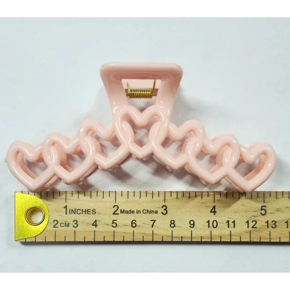 Cute Heart Claw Clip Pink Hair Clamp Valentine's Day Fashion Accessory NEW