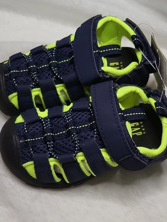 GAP Navy and Neon Yellow Kids Sport Sandals