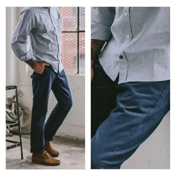 Taylor Stitch‎ The Slim Chino Mens In Organic Navy Blue Pants 30 & 36 NEW