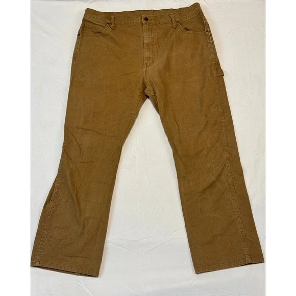 Dickies Mens Brown Duck Canvas Carpenter Pants Workwear Utility 38x29
