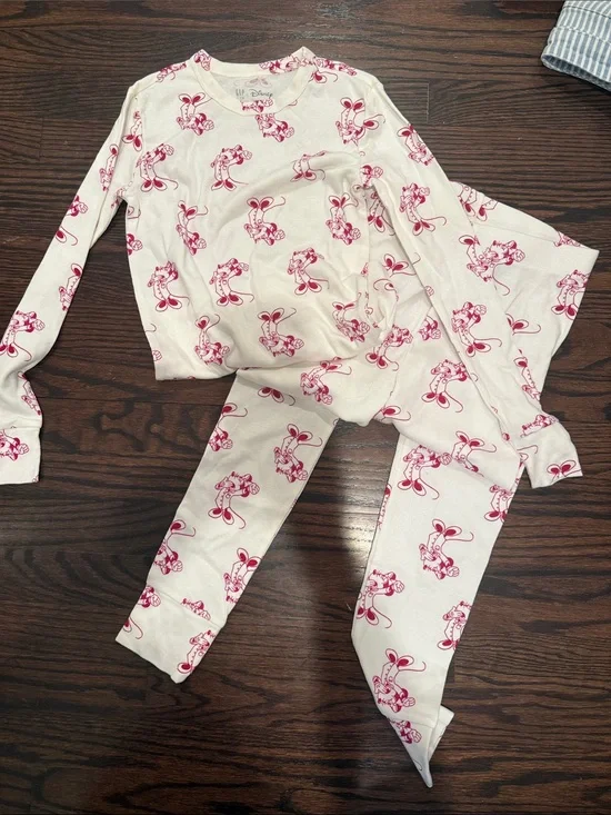 Gap Disney Girls Pink Minnie Print Pajama Set size 10