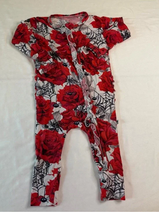 Bums & Roses Scarlet’s Web Bamboo Zipper Pajamas 3-6M