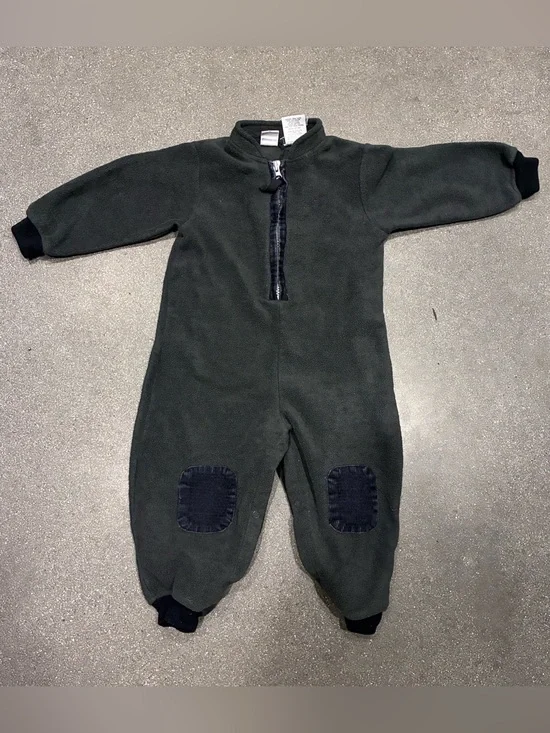 Vintage McKids 24 Months Black Fleece One Piece Romper Coverall 90s Toddler
