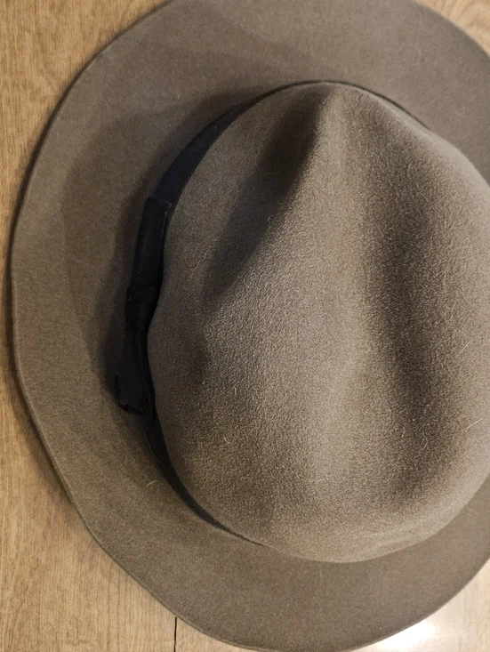 Vintage Stetson Classic Brown Wool Felt Fedora, Silk Lined, with Black Band