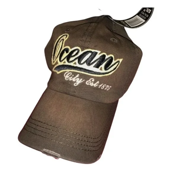 NEW! Brown Ocean City Ball Cap Hat Baseball Cap Vacation Unisex