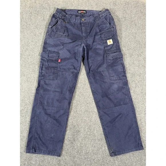 BOCOMAL FR Pants Mens 34x30 Blue Cargo Flame Resistant Workwear CAT2 NFPA2112