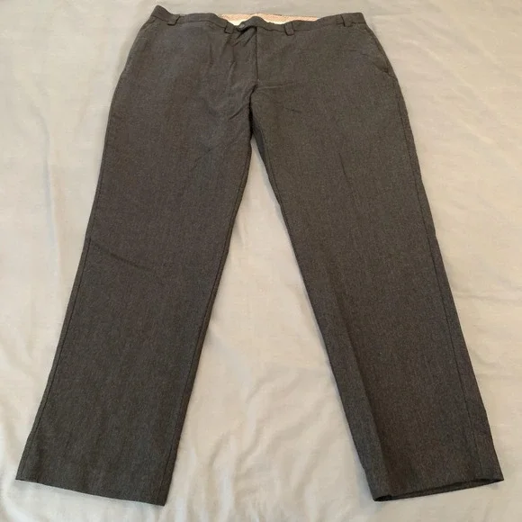 Lauren Ralph Lauren Pants Mens 42x32 Gray Wool Flat Front Straight Leg Dress