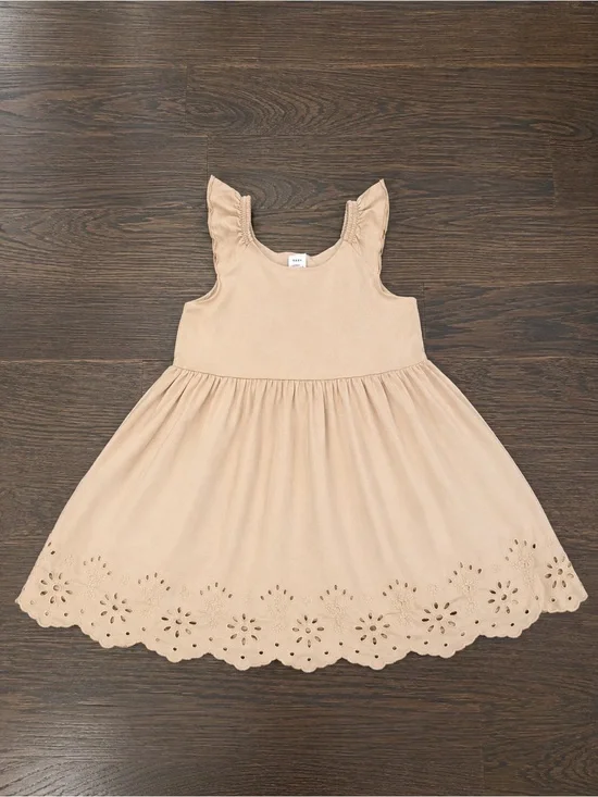 Baby Gap Girls' Cream Eyelet Hem Summer Dress