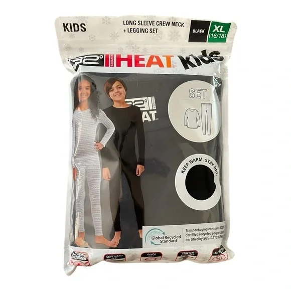32 Degrees Heat LONG SLEEVE CREW NECK + LEGGING SET Unisex Size: XL (16-18)