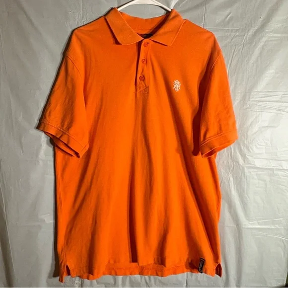 South Pole Orange Polo Shirt Mens Med Cotton Short Sleeve Urban Hip Hop Skater