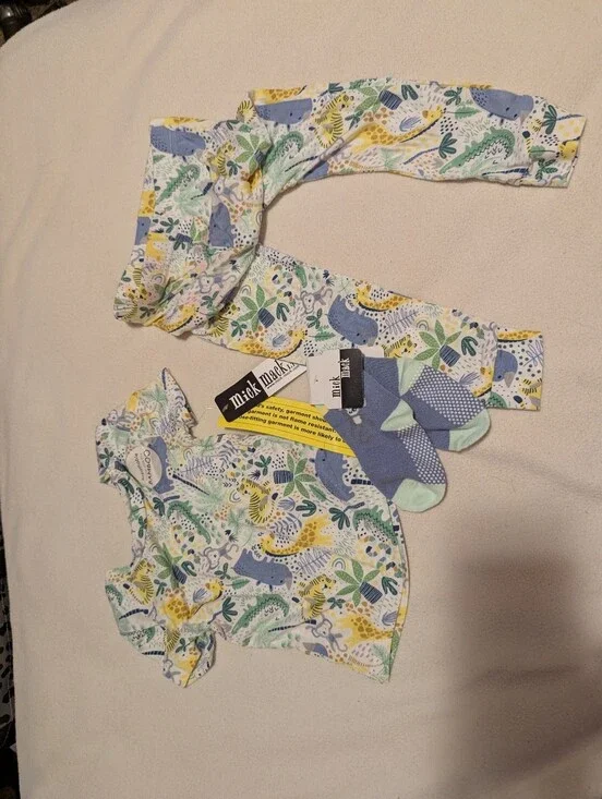 NWT Mick Mack Bamboo 3-Piece Jungle Print Set 24M