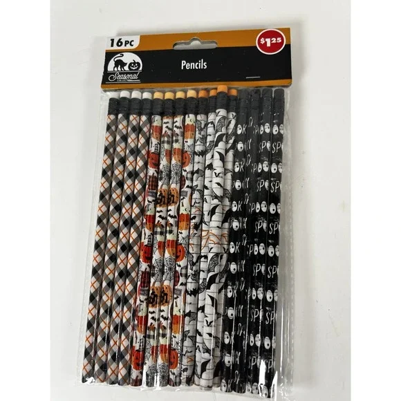 Halloween Pencils Set of 16 | Party‎ Favor, School Prize, Trick-or-Treat | NEW