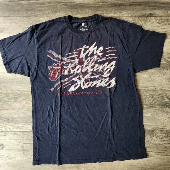 The Rolling Stones Vintage Mens T-Shirt ANTHILL ROCKWEAR (2005) Navy Blue L