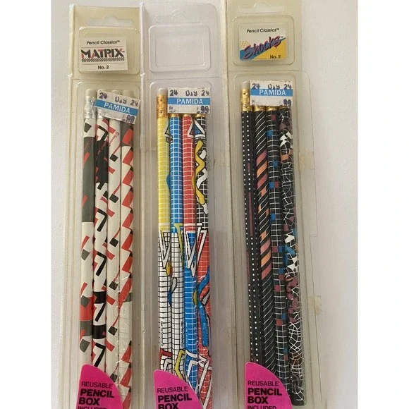 Vintage 1985 Scentex Pencil Classics Matrix Shocks No 2 Pencils 80s Retro 3 Sets