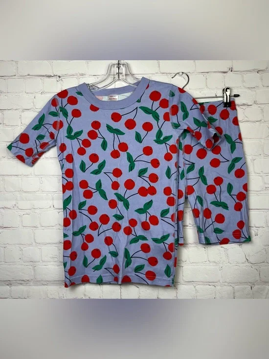 Hanna Andersson Short John Pajama Set in Cherry Cheer Print