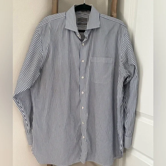John W Nordstrom - Traditional Fit Non-Iron 100% Cotton Classic Striped Shirt