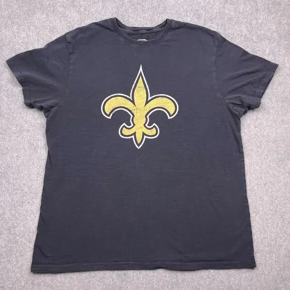 gts new orleans saints t-shirt black nfl short sleeve crew neck xl