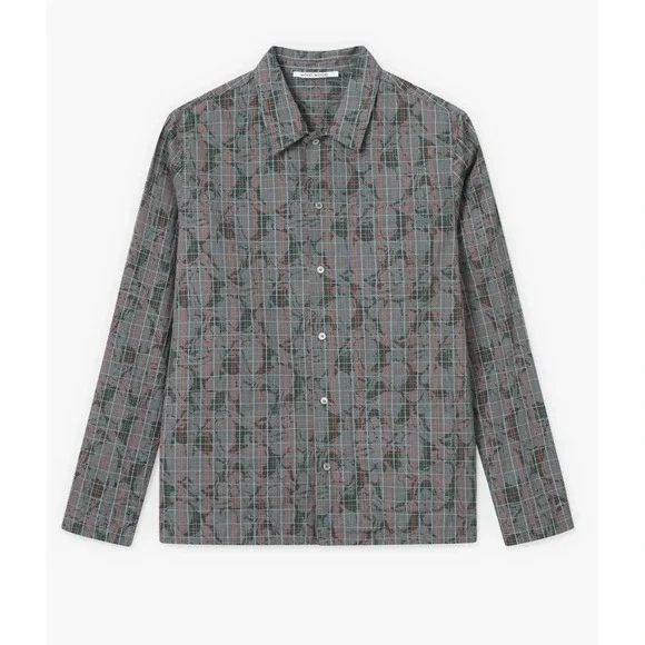 Wood‎ Wood David Swirl Grid Cotton Button-Up Shirt Mens