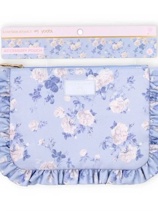 💙🎯 LoveShackFancy x Target Yoobi Everblooming Rosettes Pencil Case Whisper Blue