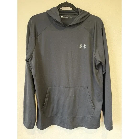 Under‎ Armour Black Loose Heatgear Pullover Hoodie Hand Pockets Size Medium