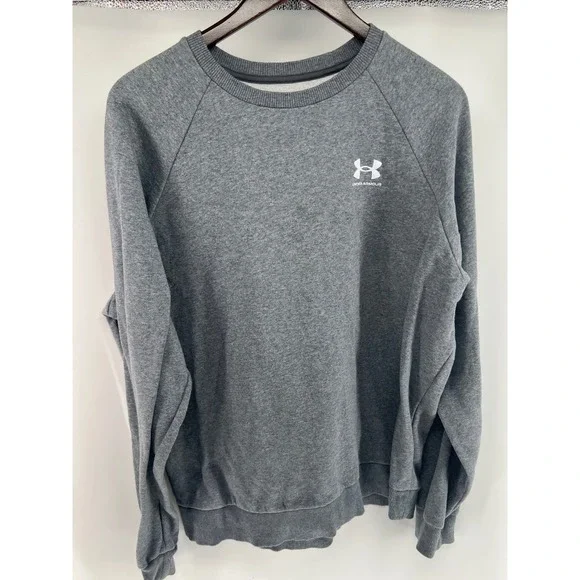 Under Armour Mens Rival Fleece Crewneck Sweatshirt‎ Gray Loose Fit LG Pullover