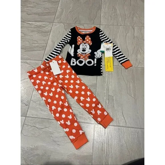 Disney Minnie Mouse Boo Halloween 2pc Jammy Set Girls Size 12 Month NEW