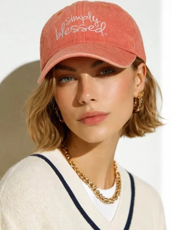 Simply Blessed Orange Baseball Hat
