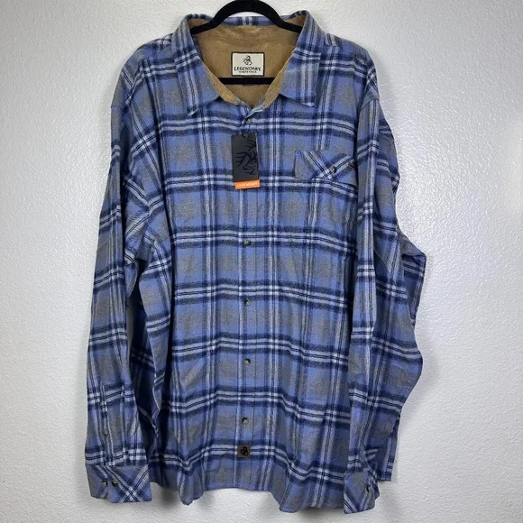 Legendary Whitetails Flannel Plaid Shirt. Sz 4XL.