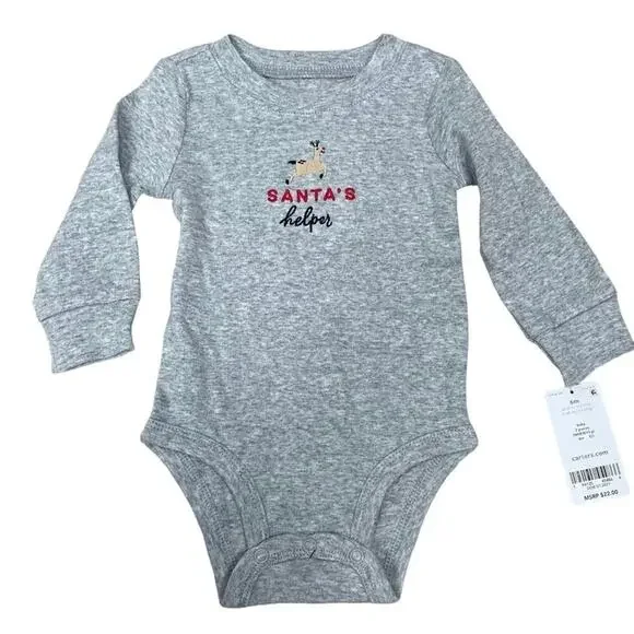 Carter’s Santa’s‎ Helper Onsie 6 Months NWT