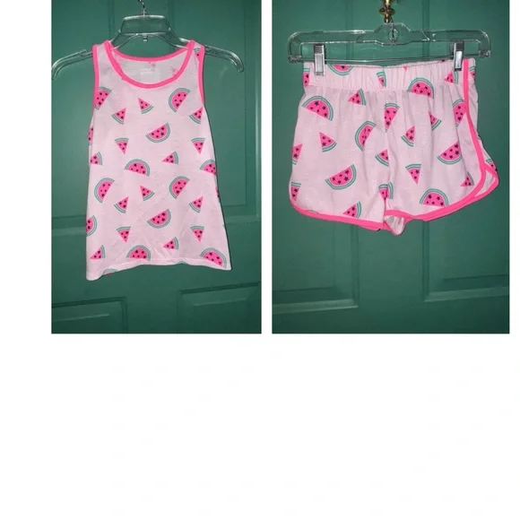 Cat & Jack girls large 10/12 Pink Watermelon Pajama Set