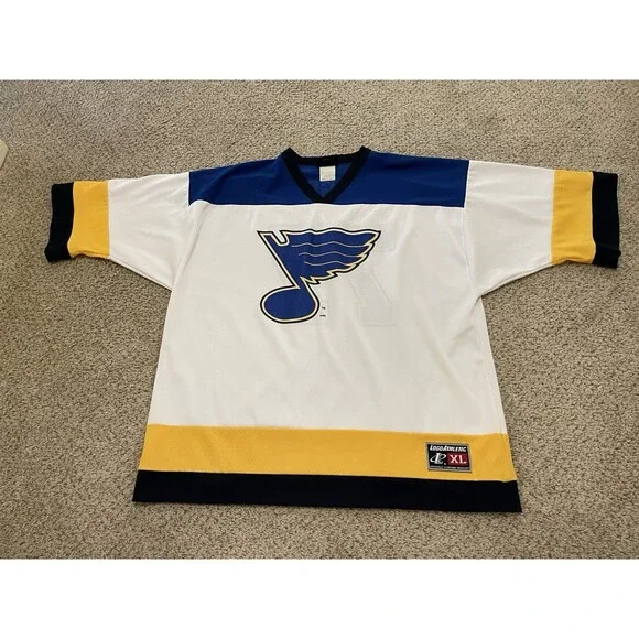 Vintage LOGO ATHLETICS TURGEON St Louis Blues Hockey Jersey NHL Men's XLarge