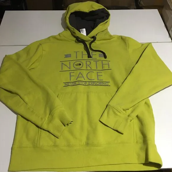 The North Face Hoodie Sweatshirt Mens Medium Green Logo Graphic