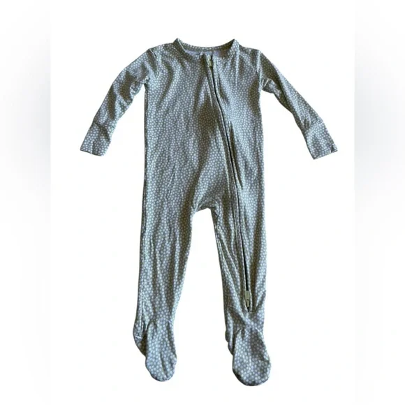 BAMBOO Posh Peanut Light green polka Dot Footed pajamas