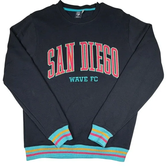 San Diego Wave FC Mens Small Sweatshirt Black NWSL Soccer Pullover Crewneck