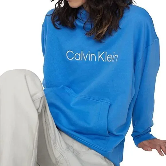 Calvin Klein Men's Relaxed Fit Standard Logo Terry Hoodie
