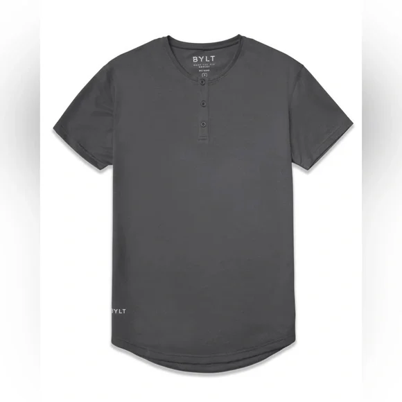BYLT Signature Henley Drop-Cut Short Sleeve Shirt Large