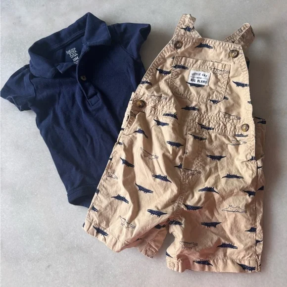Carter's Navy and Tan Kids Matching Set
