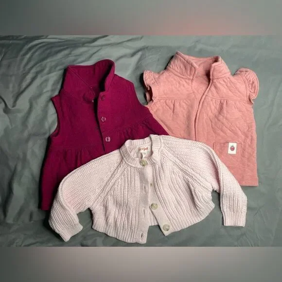 Carter's Kids Sweater Set - Pink, Purple, and White