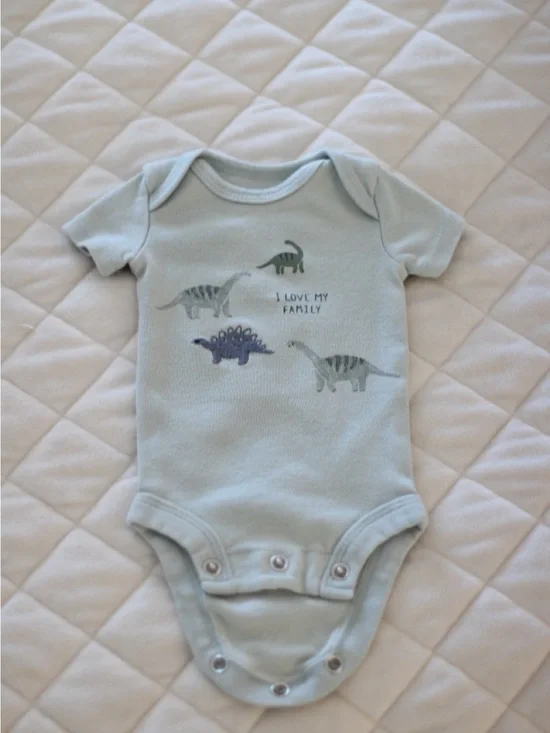 Carter's Light Blue Dinosaur Family One-Piece Bodysuit