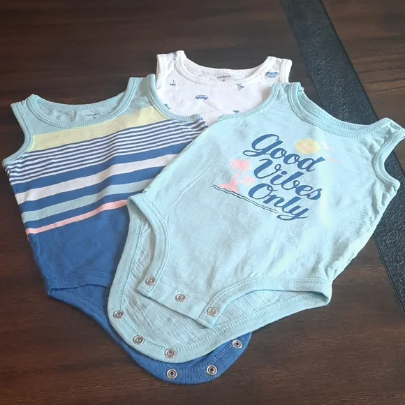 Carter's tank top onesie set palm trees like new 9 months