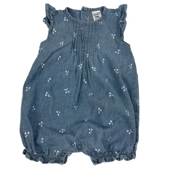 Carter’s Baby One Piece Shorts Romper | 3 Months | Blue