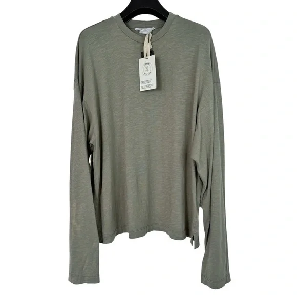NWT URBAN RENEWAL x UO Olive Green Long Sleeve T-shirt Faded Bleached Arm M