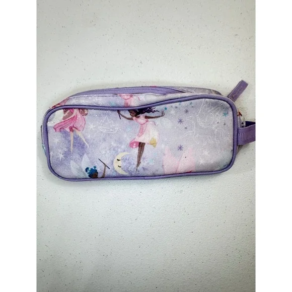 Pottery Barn Kids Mackenzie Purple Fairy Glitter Pencil Case Pouch‎ NEW