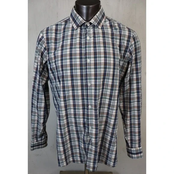 Mizzen + Main Leeward Long Sleeve Button Front Dress Shirt Size XL Standard USA