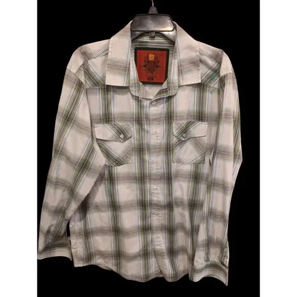Drill Clothing Co Shirt Mens XL fits Long Sleeve Collared Button‎ Up Pockets