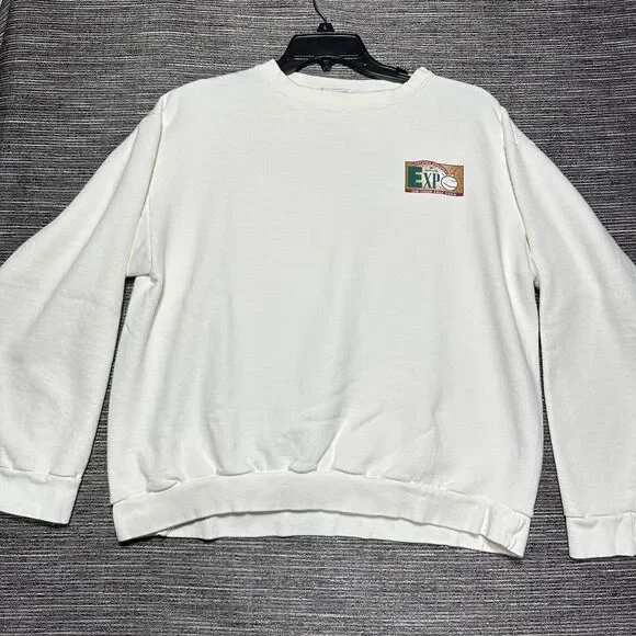 Hallmark 1994 Expo Sweatshirt Men's Size L White Pullover Keepsake Ornament Tour