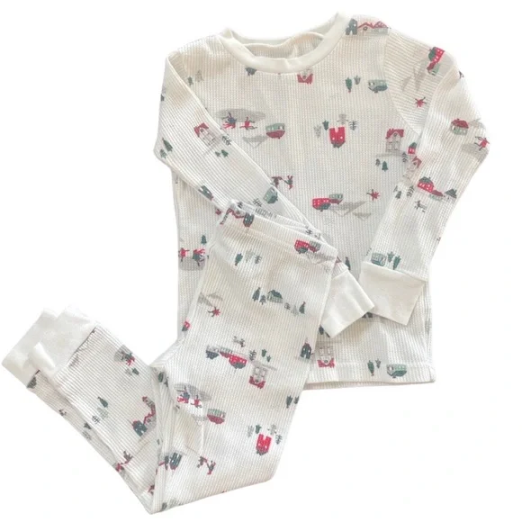 Toddler Waffle Pajama Set, Winter Scenes, 3T, Carters, White