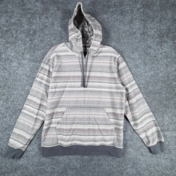 O Neill Bavaro Hoodie Mens Small Multicolor Striped Ribbed Trim Standard Fit